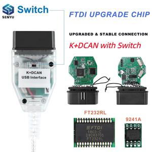 K+CAN K+DCAN 자동차 진단 스캐너 도구 케이블(스위치 포함) FTDI 칩 OBD2 USB 인터페이스 BMW 진단 도구용
