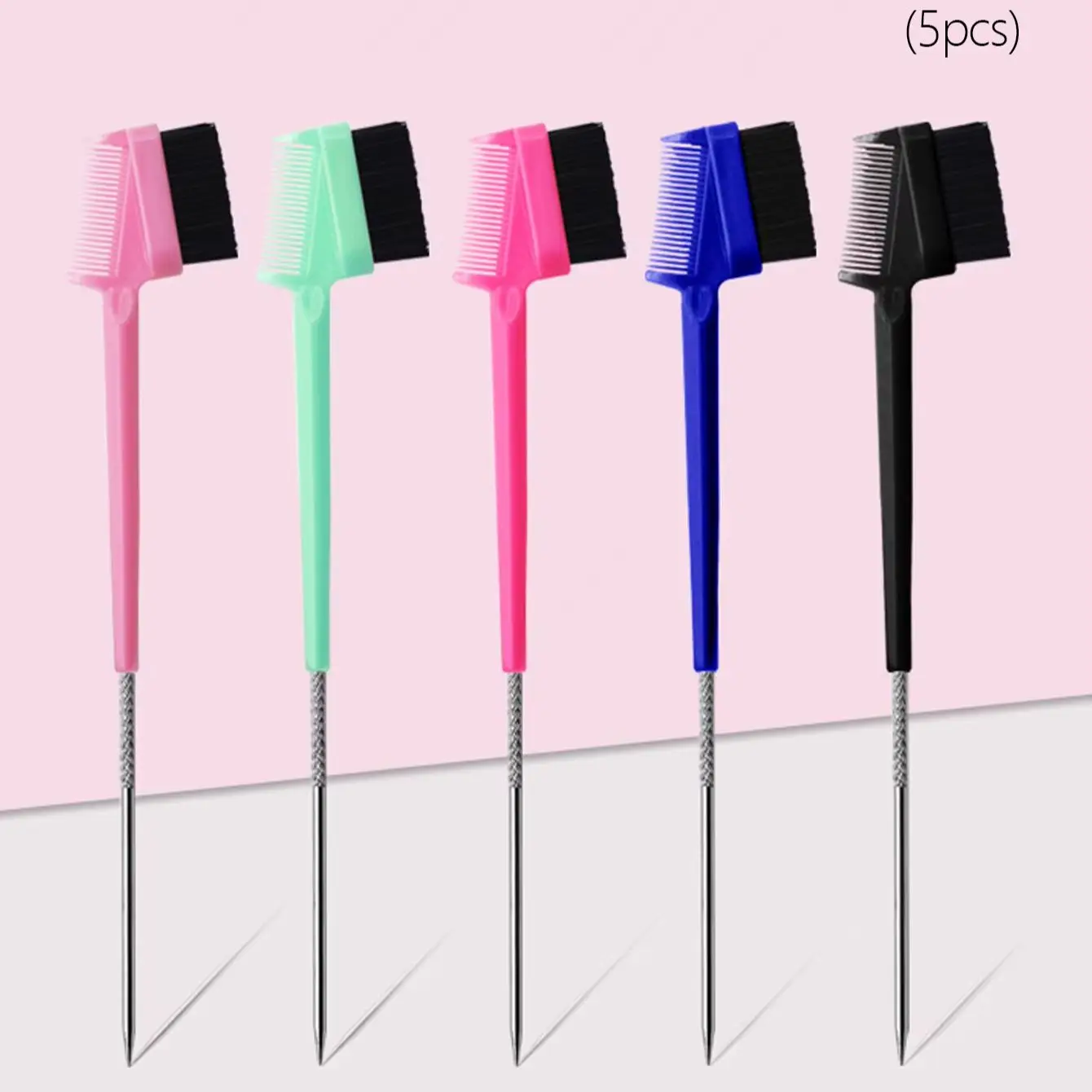 헤어스타일링 에지 빗 브러쉬 세트, 3 in 1 헤어 픽업, 빗질, 모발 정리 및 헤어 브레이킹, 실제 모발 가발 전용