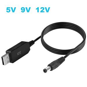 DC 5V ~ 12V USB 케이블 5.5*2.1mm WiFi-보조베터리 케이블 커넥터 부스트 컨버터 WiFi 라우터 모뎀 팬용 스텝업 코드