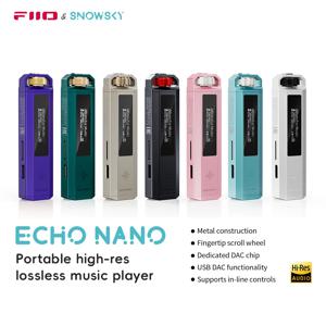 FiiO ECHO NANO 레트로 뮤직 플레이어, OLED 디스플레이, USB DAC, 무손실 오디오 기능을 갖춘 포켓 사이즈 HiFi MP3 플레이어