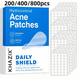 KHAZIX 200/400/800PCS 하이드로콜로이드 여드름 패치, 보이지 않는 잡티 커버, 초박형 통기성 방수 페이스 스티커