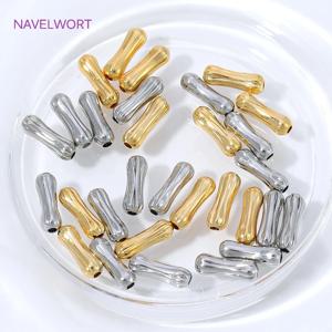 7mm 비즈 분리기 18K 금도금 뼈 모양 튜브 비즈, 주얼리 제작용, 황동 스페이서 비즈, DIY 팔찌 액세서리