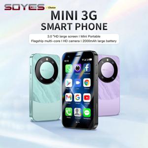 F8 Pro Max SOYES 3G 미니 스마트폰, 3.0인치 IPS 디스플레이, MTK 프로세서, 1GB RAM, 16GB ROM, 듀얼 SIM, 블루투스, Wi-Fi, Type-C 포트, WCDMA, 안드로이드 운영체제.