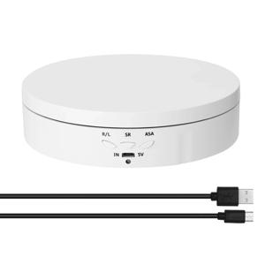 전동 회전 거울 디스플레이 스탠드, 360도 턴테이블, 보석 홀더, USB 전원 공급 장치, 회전 촬영, 3개 속도