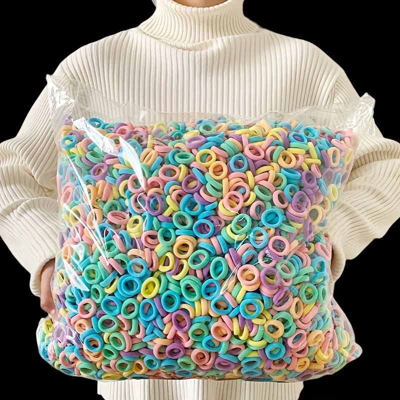 300pcs/500pcs 탄성 솔리드 컬러 고무 밴드 포니 테일 홀더 매일 착용을위한 유행 헤어 액세서리 소녀 헤어 액세서리