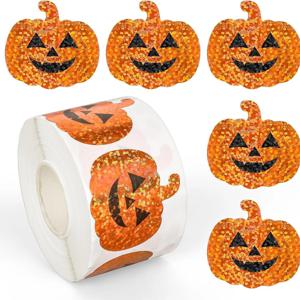 100-500pcs 귀여운 호박 할로윈 스티커 파티 할로윈 선물 포장 라벨 스크랩북 만화 보상 편지지 스티커