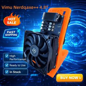 Bitaxe Nerdqaxe++ 4.8T 비트코인 ​​광부 4.8TH/s 80W ASIC BTC 솔로 마이닝 머신 4×BM1370 칩 오픈 소스 암호화폐 광부(전원 포함)