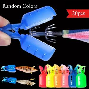 20pcs 오징어 지그 훅 프로텍터 안전 캡 (나무 새우 에기 루어 훅 커버) 낚시 용품 액세서리 (랜덤 색상)