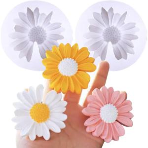 데이지 실리콘 몰드, DIY 꽃 장식 3D 실리콘 몰드, 비누, 수지, 석고 공예 및 가정 장식 선물에 적합