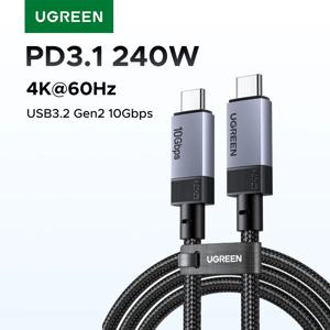 유그린 풀 기능 USB-C 케이블 타입-C to 타입-C PD3.1 240W 충전 10Gbps 데이터 전송 4K60Hz 비디오 (모니터, 노트북, 아이폰 17용)