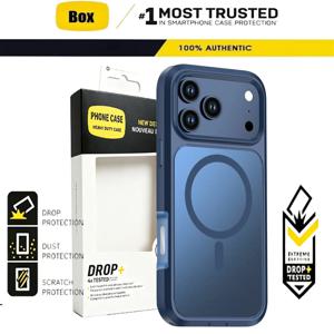군용 등급 충격 방지 MagSafe 충전용 OTT-박스 케이스 (아이폰 18 Pro Max, 17, 16, 15, 14 Plus, 13 호환) 마그네틱 아머 하드 커버