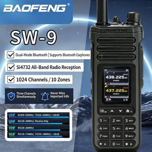 BAOFENG SW-9 야외용 고출력 듀얼 모드 무전기, BT 포지셔닝, 차량 및 민간인용 풀밴드 수신