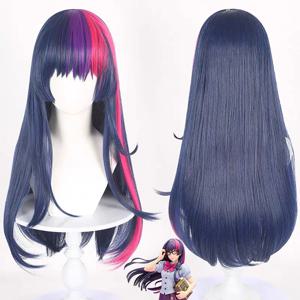 HAIRJOY ​​합성 머리 가발 트와일라잇 스파클 코스프레 가발 믹스 컬러 롱 스트레이트 코스프레 가발 로즈 네트