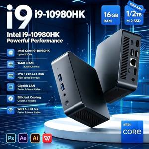2026 미니 PC, 인텔 i9-10980HK 프로세서, 16GB RAM, 1TB/2TB SSD, 게이밍 PC, 듀얼 Wi-Fi 6, 블루투스 5.2, 4K HD 게이밍 데스크톱