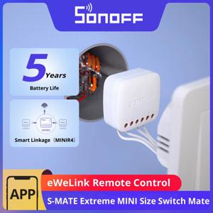 SONOFF S-MATE2 익스트림 스위치 메이트 로컬 제어 기계식 스위치 지원 MINIR4를 통한 미니 크기 양방향 eWeLink 원격 제어