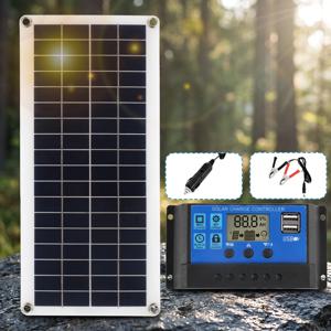 1000W 태양광 패널 12V 태양 전지 60A 100A 컨트롤러 포함, 휴대폰, RV, 자동차, MP3, PAD 충전기, 야외 배터리 공급용