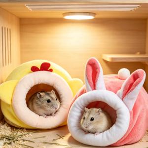 햄스터용 골든 베어 면 소재 둥지, 부드러운 소재의 침낭, 통기성이 좋고 따뜻한 반려동물 용품, 햄스터 집, 하우스 용품