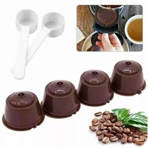 Nescafe Dolce Gusto 용 재사용 가능한 커피 캡슐 필터 컵 리필 형 캡 스푼 브러시 필터 주방 액세서리 커피 콩 컵