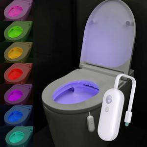 스마트 모션 센서 화장실 조명, USB 충전식 LED RGB 욕실 야간 조명