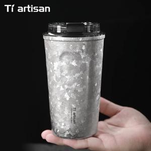 티아티산 순수 티타늄 진공 단열컵 400ml / 500ml 이중벽 커피 머그컵 야외 캠핑용 경량 보온병