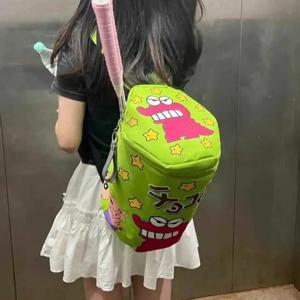 만화 크레용 신짱 배낭 스포츠 여행 가방 귀여운 비스킷 상자 지퍼 학교 가방 배드민턴 라켓 보관 가방 패키지 선물