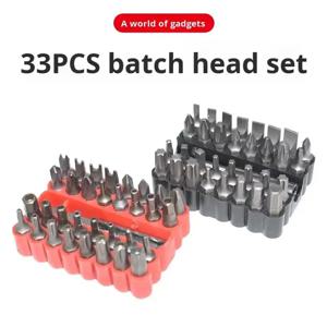 33PC 솔리드 및 중공형 스크류드라이버 비트 세트 – 육각, 별모양, 필립스, 슬롯형, PzDrive, 1/4인치(6.35mm)가 포함된 보안 탬퍼프루프 비트