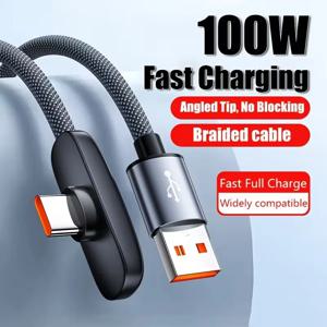 100W 고속 충전 케이블 직각 90도 USB C 타입 C 데이터 케이블 휴대폰 고속 충전 데이터 케이블 (삼성용)