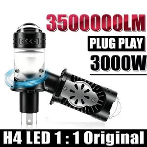 H4/9003/HB2 LED 헤드라이트 전구 프로젝터 렌즈 캔버스 슈퍼 브라이트 LED 3000W 3500000LM 6000K 하이/로우 라이트 자동차 및 오토바이에 적용 가능