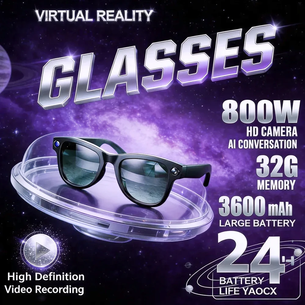 2026 스마트 AI 안경 4K HD 카메라 M02 울트라 ChatGPT 3600mAh 충전 케이스 보조배터리 32GB 번역 음악 비디오 선글라스