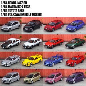 1:64 마쓰다 RX-7 혼다 재즈 폭스바겐 골프 AE86 다이캐스트 장난감 자동차 미니어처 프리휠 컬렉션 어린이 남자아이 선물