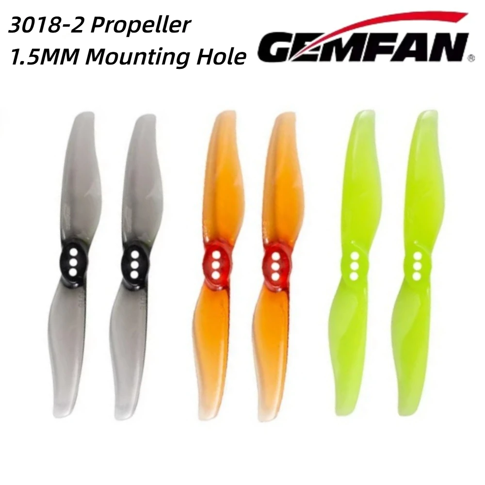 4쌍/8개 Gemfan 허리케인 3018 3x1.8 3인치 2-블레이드 프로펠러 1.5mm T 마운트 RC FPV 드론 레이싱 투스픽 부품 1303