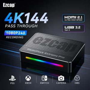 Ezcap401 HDMI 비디오 캡처 카드 USB3.2 HDMI2.1 4K144 HDR VRR 1080P240 게임 레코더 (PS5, Xbox, 스위치, DSLR 카메라, OBS 라이브용)