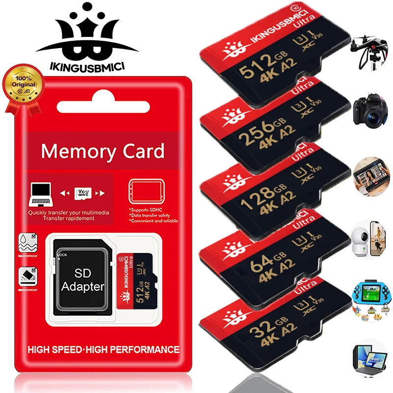 오리지널 미니 마이크로 TF SD 카드 256GB 128GB 메모리 카드 512GB 고속 메모리 카드 64GB 32GB 오리지널 레노버 닌텐도용