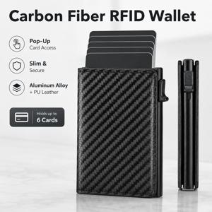 RFID 차단 금속 알루미늄 ID 카드 홀더 남성용 여성용 다기능 디자이너 은행 카드 지갑 패션 비즈니스 팝업 지갑