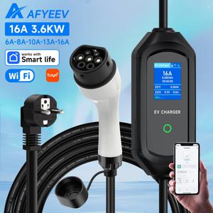 AFYEEV 3.6KW 휴대용 Type2 IEC62196-2 EV 충전기 GBT EVSE 충전 케이블 Type1 SAE J1772 전기 자동차 충전기 월박스 EU 플러그