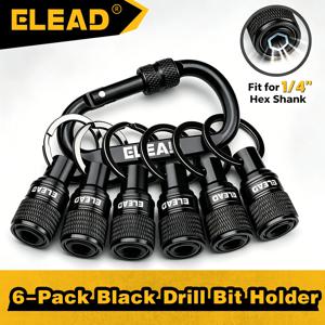 ELEAD 6개 1/4인치 육각 샹크 드릴 비트 홀더 연장 로드, 퀵 체인지 키 체인 소켓 어댑터 휴대용