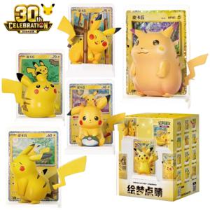 정품 PTCG 30주년 기념 PKM 트레이딩 카드 게임 카드 일러스트 컬렉션, 블라인드 박스, 깜짝 선물 장난감