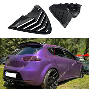 글로스 블랙 리어 사이드 트라이앵글 윈도우 루버 커버, SEAT Leon MK2 1P TDI TSI TFSI LPG FR Cupra R 2005-2012 차량 스타일링용, 2개 세트