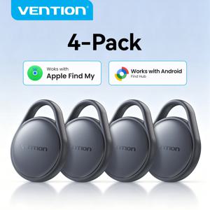 벤션(Vention) 분실 방지 트래커 4개 세트, 최대 1년 사용 가능한 배터리, 스마트 블루투스 위치 추적기, 애플 ‘나의 찾기’ 및 안드로이드 기기와 호환되는 스마트폰 찾기 장치.