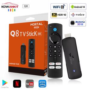 2026년형 업그레이드된 Q8 안드로이드 14 TV 스틱, Wi-Fi 6 지원, 음성 제어 기능, 8K 비디오, RK3518 칩셋, 넷플릭스, 유튜브, TV 박스, 무료 라이브 TV 스트리밍 제공