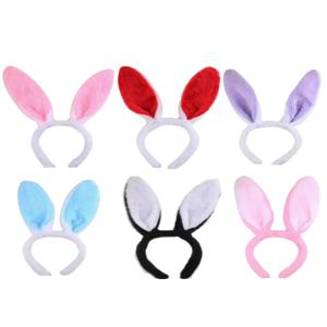 6개 세트 플리스 토끼 머리띠, 파티, 부활절, 결혼식, 생일, 코스프레 의상용 헤어밴드, 토끼 머리띠