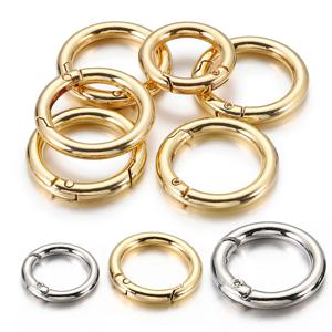 10pcs/5pcs 봄 걸쇠 키 체인 반지 KC 골드 컬러 개방형 라운드 Carabiner 후크 버클 가방 체인 키 쥬얼리 만들기 DIY