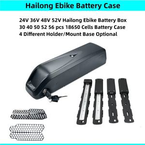 Hailong 1 다운 튜브 상어 Ebike 배터리 박스, 전기 자전거 배터리 케이스, 배터리 하우징, 24V, 36V, 48V, 52V, 30, 40, 50, 52, 56 개, 18650 셀