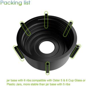 Oster 및 Osterizer 블렌더용 믹서기 항아리 바텀, 프리미엄 Oster 믹서기 교체 부품 (블랙), 4902-003, 1 개