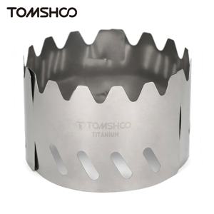 Tomshoo 가스 스토브 용 휴대용 티타늄 윈드 쉴드 알코올 스토브 야외 캠핑 하이킹을위한 초경량 랙 스탠드 윈드 스크린