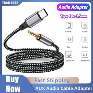 AUX 오디오 케이블 C타입 3.5mm 잭 AUX 코드 자동차 스피커 헤드폰 어댑터, 삼성 샤오미 화웨이용 범용 C타입 컨버터