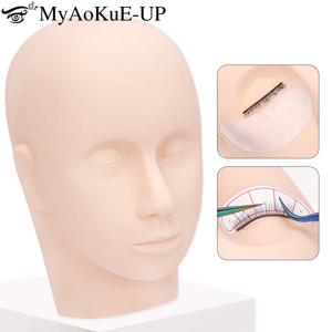 1pcs 훈련 속눈썹 마네킹 머리 연습 접목 속눈썹 확장 인형 얼굴 실리콘 모델 머리 메이크업 도구 용품