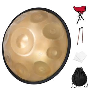 GLADFRESIT 핸드팬 드럼 9 노트, 18인치, G 마이너, 골든