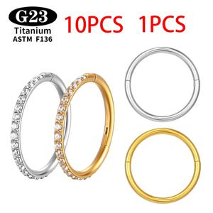 1/10개 ASTM F136 G23 티타늄 코링 여성용 후프 귀걸이 피어싱 바디 주얼리 힌지 클리커 오픈 다이어프램 코링