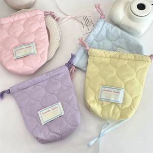 블랙 카드 카메라 폴라로이드 보관 가방 휴대용 Drawstring 가방 여성 전화 주머니 키 이어폰 립스틱 가방 그리기 문자열 가방